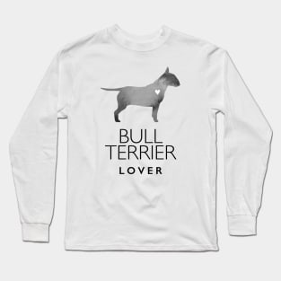 Bull Terrier Dog Lover Gift - Ink Effect Silhouette Long Sleeve T-Shirt